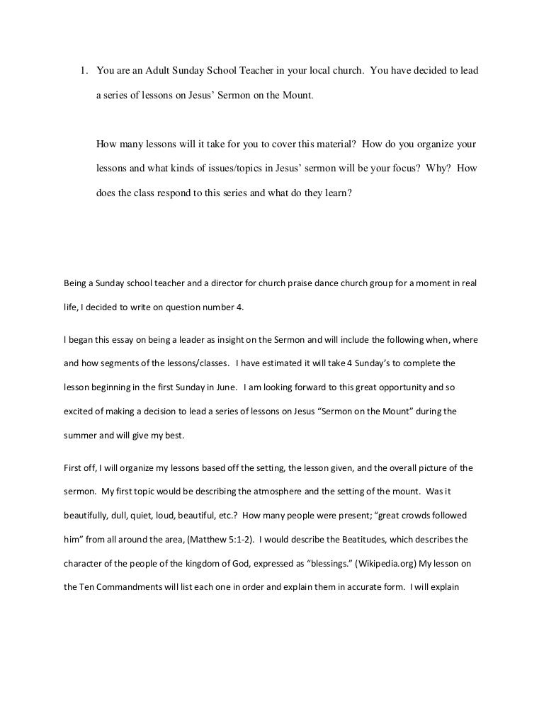 essay on sermon on the mount